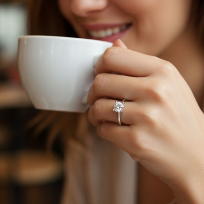 Tektaş Yüzük 925k Gümüş - 18k Altın Kaplama