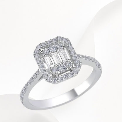 Baget Yüzük 925k Gümüş - 18k Altın Kaplama