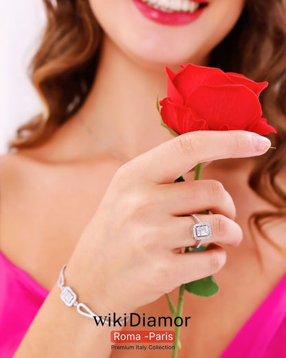 Baget Yüzük 925k Gümüş - 18k Altın Kaplama