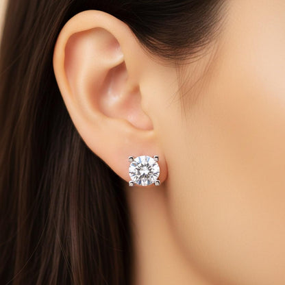 Tektaş Küpe  925k Gümüş - 18k Altın Kaplama